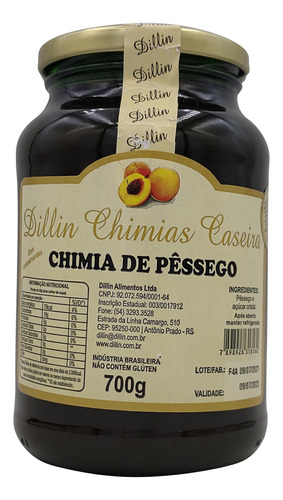 Chimia De Pêssego 700g - Dillin